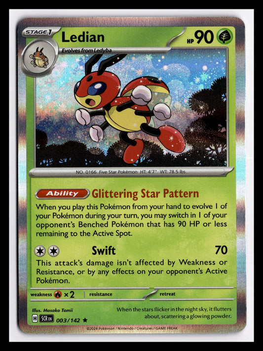 Ledian - Rare - SV07: Stellar Crown - 003/142 - NM