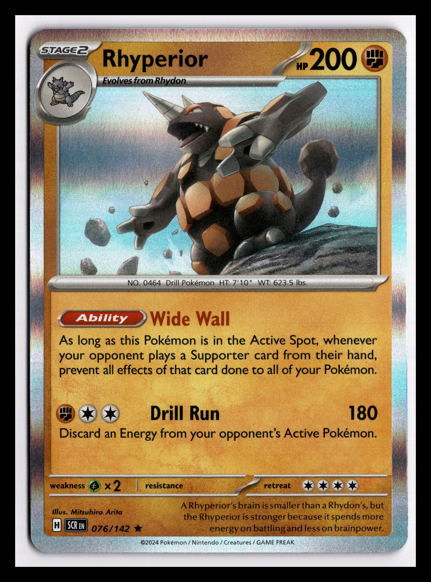 Rhyperior - Rare - SV07: Stellar Crown - 076/142 - NM