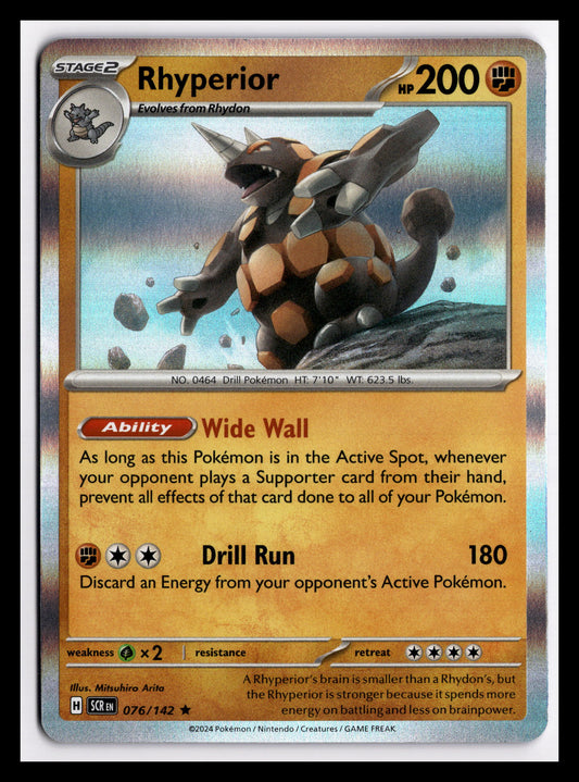 Rhyperior - Rare - SV07: Stellar Crown - 076/142 - NM