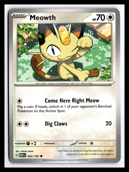 Meowth - 052/165 - SV: Scarlet & Violet 151