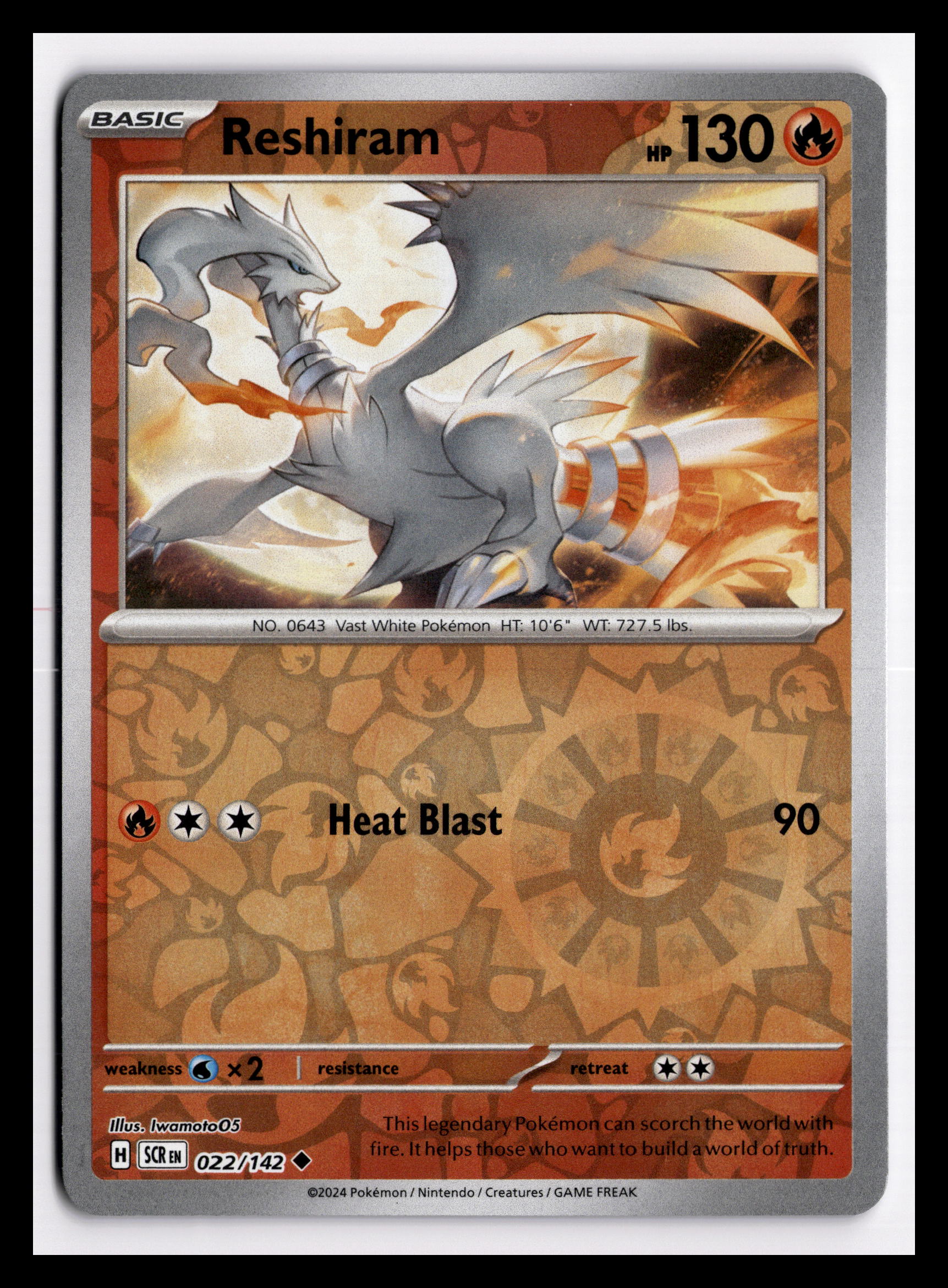 Reshiram - Uncommon - SV07: Stellar Crown - 022/142 - NM