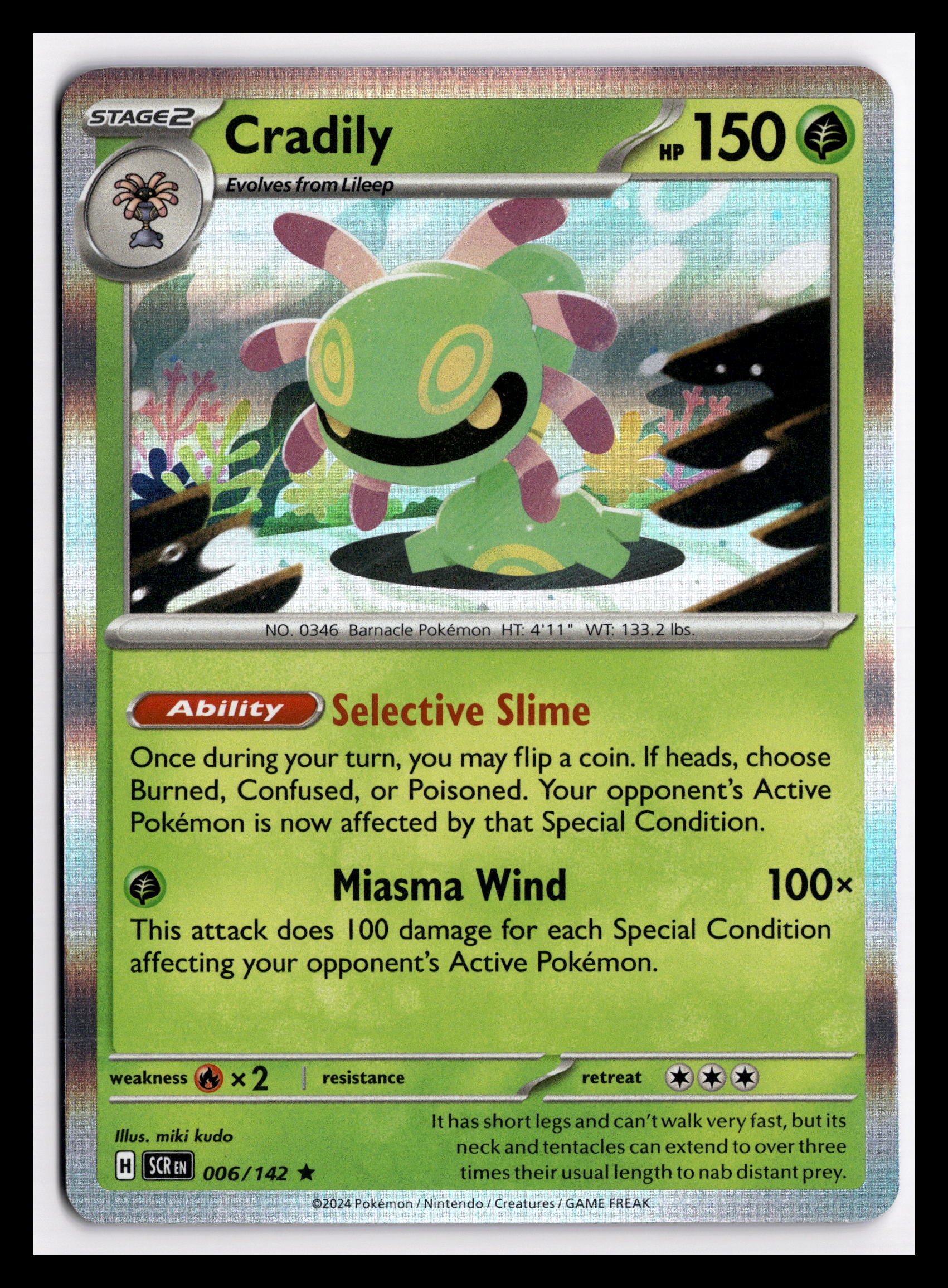 Cradily - Rare - SV07: Stellar Crown - 006/142 - NM
